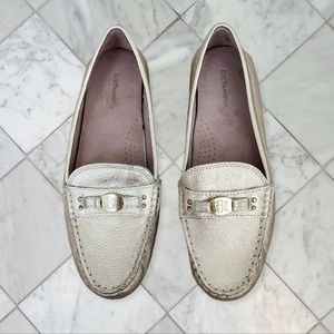 G.H. Bass Beamer Loafers Leather Metallic Gold 7 NEW